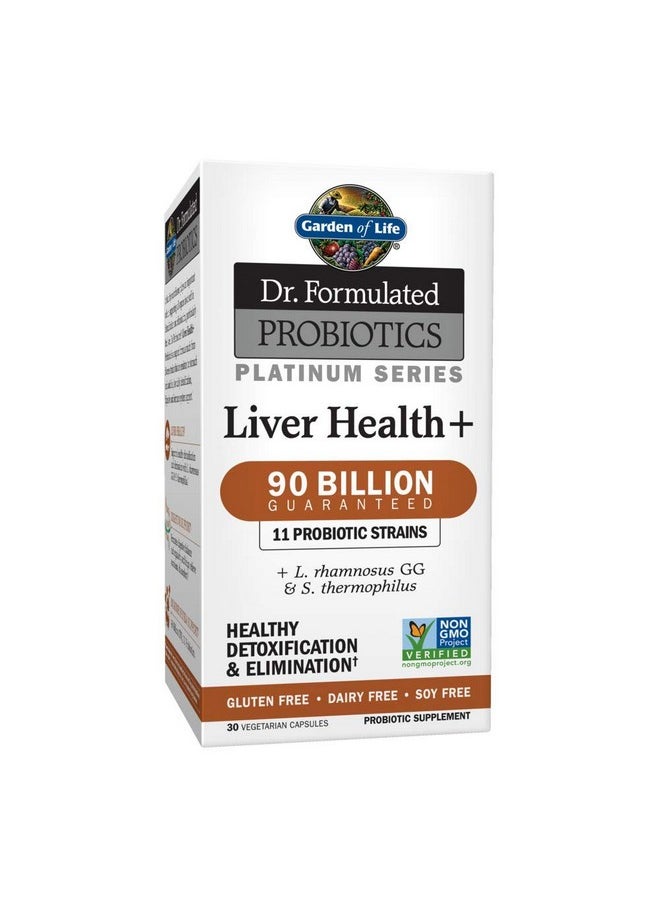Garden of Life Dr. Formulated Probiotics Platinum Series Liver Health+ 90 Billion Cfu Guaranteed One A Day Probiotic For Healthy Detoxification & Elimination Support Vegan Gluten Free 30 Capsules  - Image 2