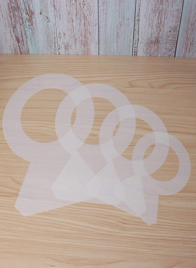 RAYNAG Set of 4 Diamond Cake Stencils Baking Templates Plastic Sheet Flat Bread Stencil Template 8/10/12/14 Inch Decor Stencil - Image 3