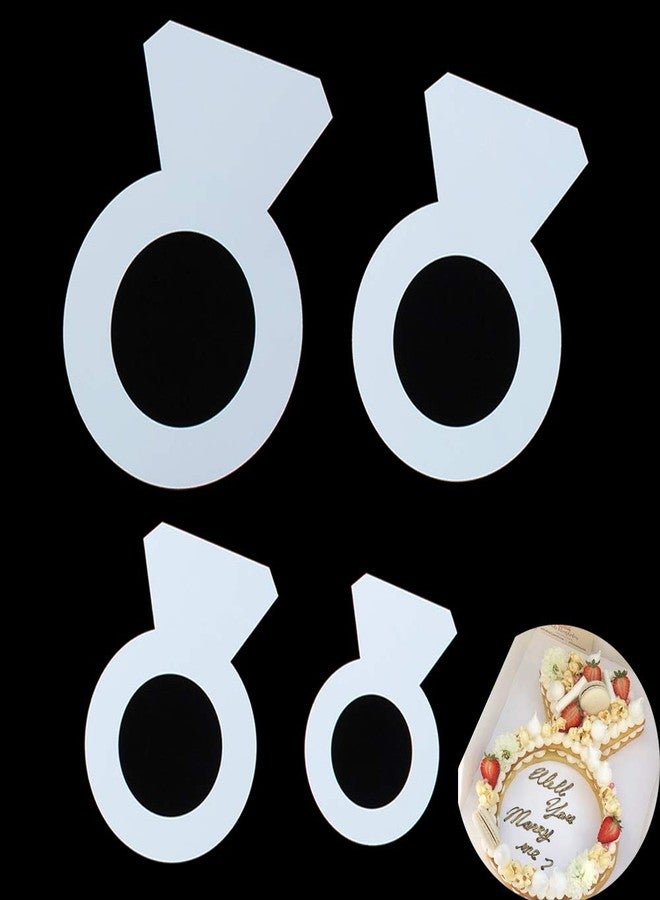 RAYNAG Set of 4 Diamond Cake Stencils Baking Templates Plastic Sheet Flat Bread Stencil Template 8/10/12/14 Inch Decor Stencil - Image 1