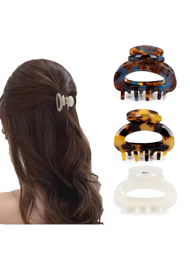 Agirlvct Hair Clips for Women,1.77" Small Hair Claw Clips,Acetate French Nonslip Jaw Clips Half-Up Hair Accessories Birthday Gift for Girls Mother Daughter Thin Thick Hair Strong Hold(3PCS) - Image 1