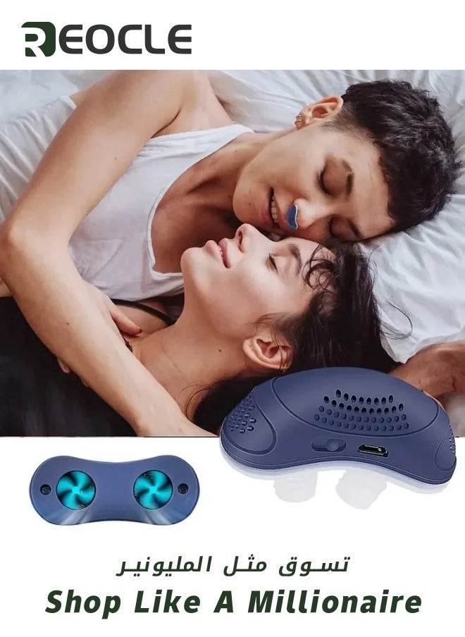 REOCLE Electric Anti Snoring Devices Stop Snoring Anti Snoring Nasal Dilator Anti Snore Nose Vents Plugs Snoring Aid for Men and Women Blue  - Image 2
