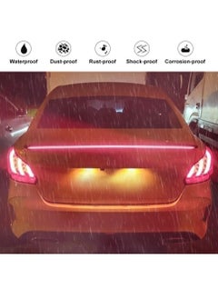 Yuwell Universal LED Spoiler Rear Spoiler Lip Kit For Car Trunk, Brake Light Dark Black Trunk Spoiler Universal Fit For Roof Wing 1.2Meter  - Image 3