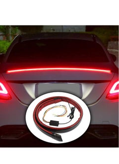 Yuwell Universal LED Spoiler Rear Spoiler Lip Kit For Car Trunk, Brake Light Dark Black Trunk Spoiler Universal Fit For Roof Wing 1.2Meter  - Image 1