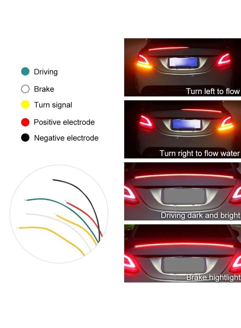Yuwell Universal LED Spoiler Rear Spoiler Lip Kit For Car Trunk, Brake Light Dark Black Trunk Spoiler Universal Fit For Roof Wing 1.2Meter  - Image 4