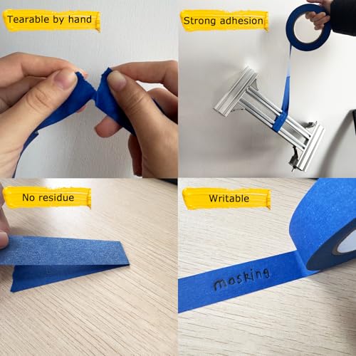 SmaringRobot 4 Rolls Premium Painters Tape, Blue Tape, Masking Tape, Paint Tape for Multi-Purpose, Painting, Painter's, DIY Crafts Arts (88yd =0.94IN*22yd*4) Decoration Labeling No Residue, Easy Removal - Image 5