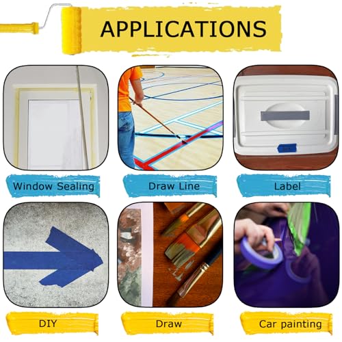 SmaringRobot 4 Rolls Premium Painters Tape, Blue Tape, Masking Tape, Paint Tape for Multi-Purpose, Painting, Painter's, DIY Crafts Arts (88yd =0.94IN*22yd*4) Decoration Labeling No Residue, Easy Removal - Image 4