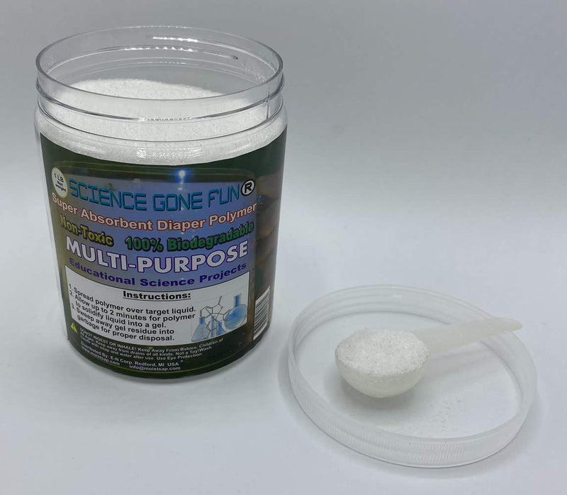 Science Gone Fun Science Educational Products - Superabsorbent Diaper Polymer 1 Lb Sodium Polyacrylate - One Pound of the Superabsorbent Polymer Model: - Image 2
