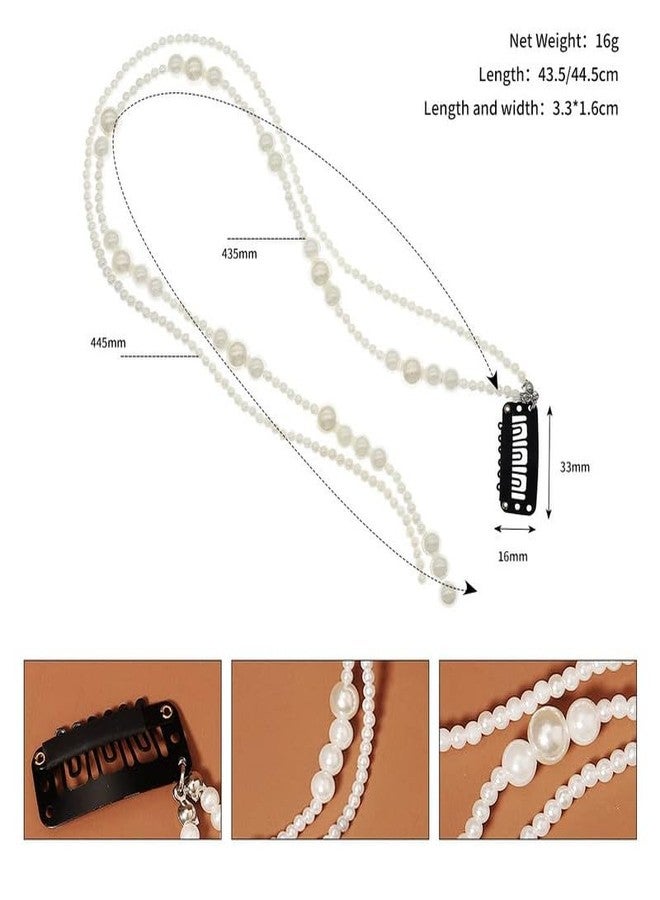 BELICIA 3PCS Premium Elegant Pearl Braided Hair Chain Clips Hairpins for Women Girls Braided Pearl Hair Tassel Hair Clips Accessories Party Daily Headwear - Image 5