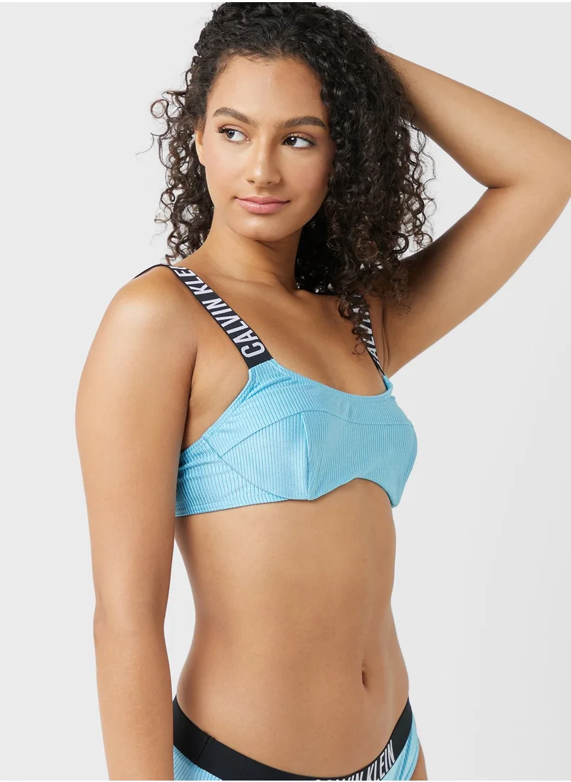 CALVIN KLEIN Logo Band Knitted Bikini Top