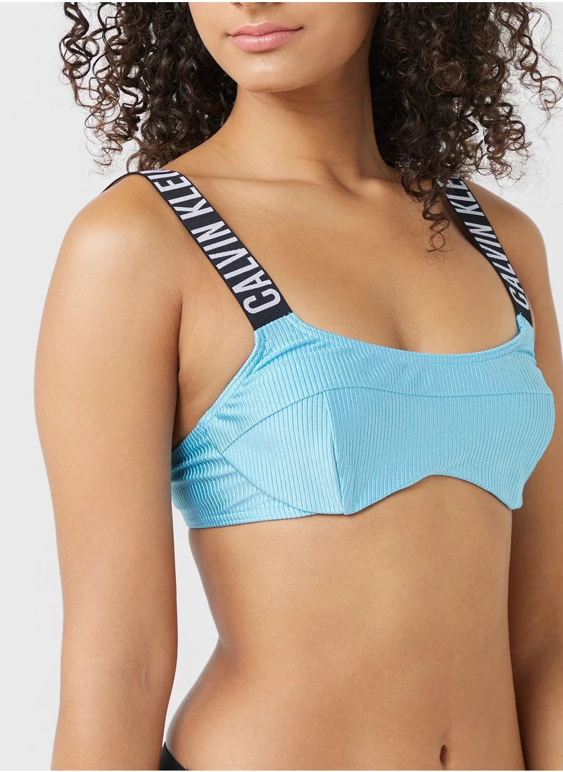 CALVIN KLEIN Logo Band Knitted Bikini Top