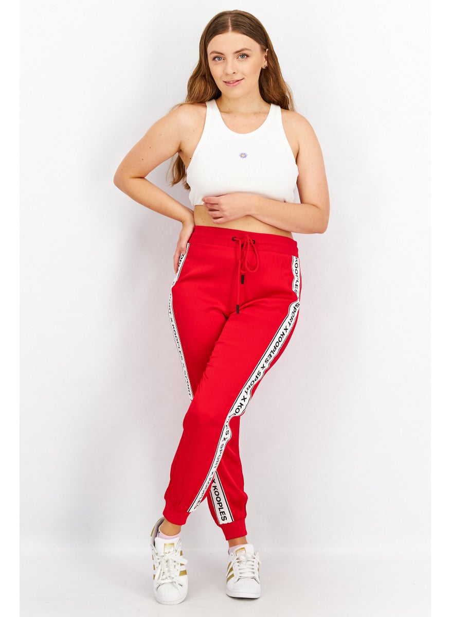 Kooples x Sport - Women Sportswear Fit Training Pants Sportswear, Red Combo - Image 1