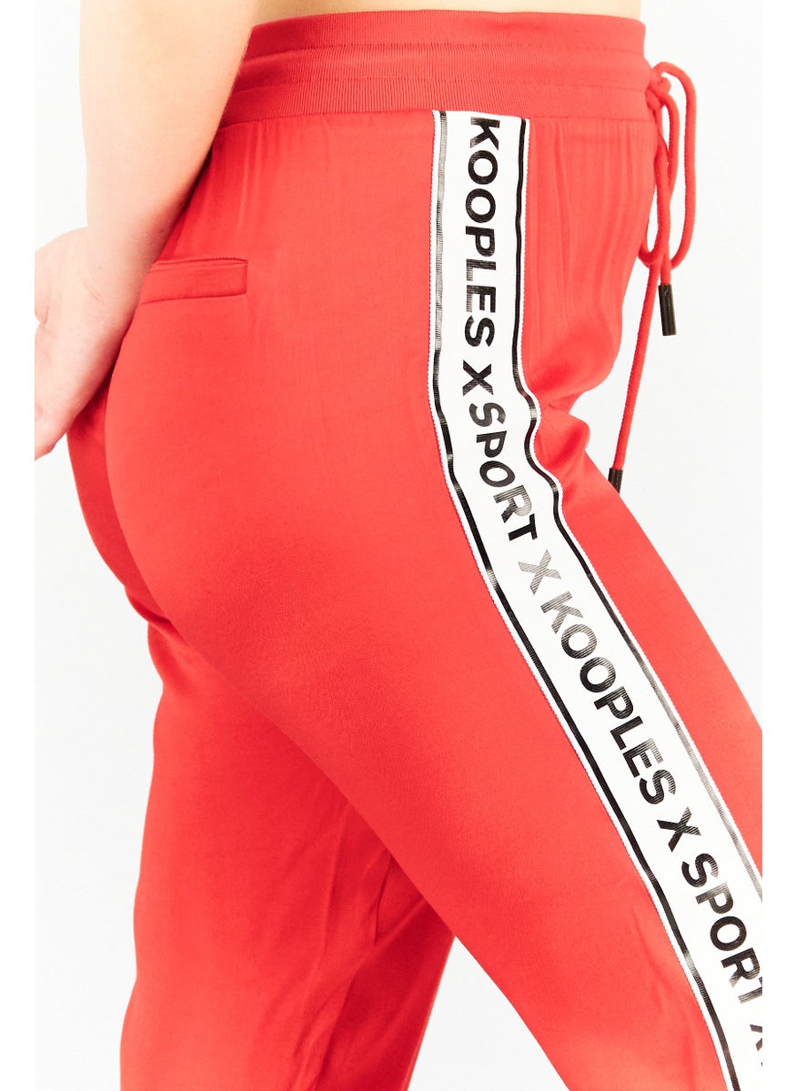 Kooples x Sport - Women Sportswear Fit Training Pants Sportswear, Red Combo - Image 1