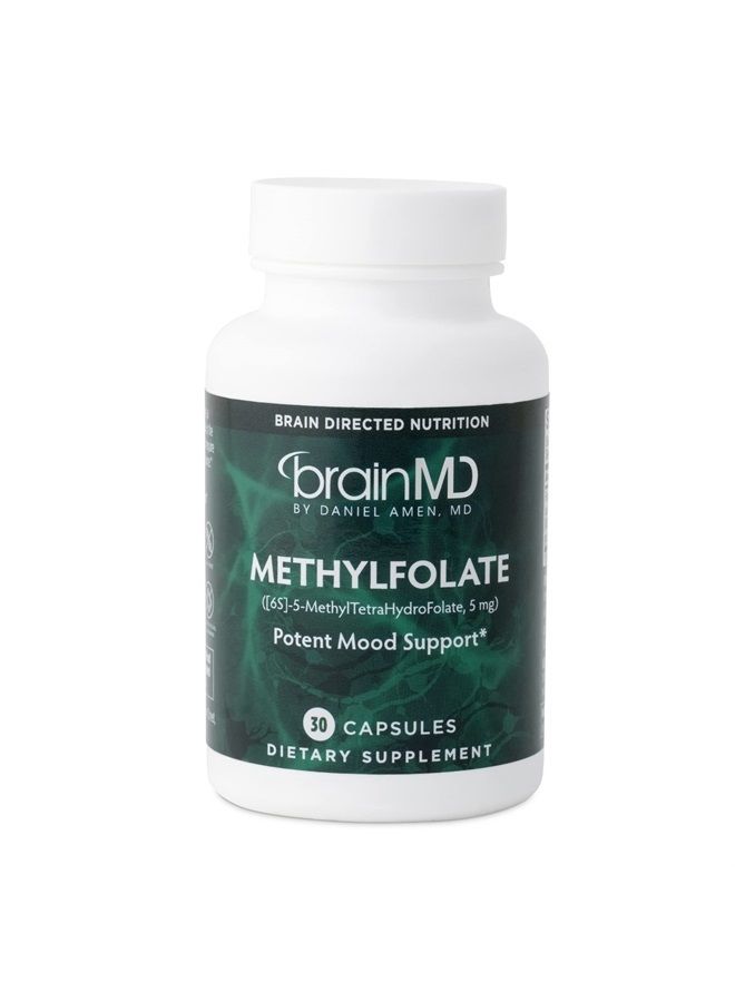 BRAINMD Dr Amen BrainMD Methylfolate - 30 Capsules - Potent Mood Support - Gluten Free - 30 Servings - Image 1