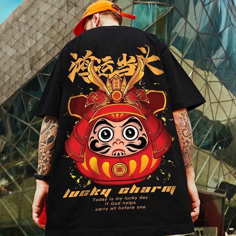 National Trendy Men'S T-Shirt Chubby Trendy Brand Plus Size Plus Size Hip-Hop Loose Short-Sleeved Top Hong Kong Style Instagram Style Half-Sleeved T-Shirt - Image 5