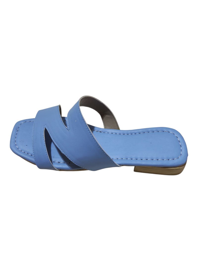 Karisma Flat Squared Toe Slippers With Three Strap Cut Design - Image 3