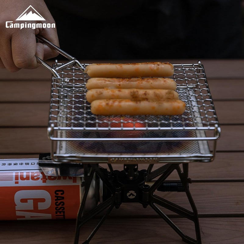 camping moon Campingmoon Camping Toaster for Camping Stoves, Gas Barbecue and Outdoor Cooking, Black with Anti-Scalding Mesh Fork - Image 3