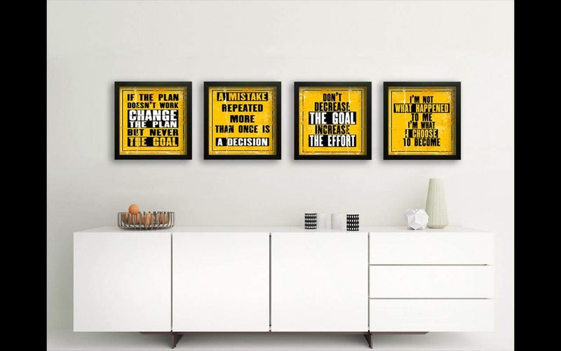SAF Set of 4 Success achived Motivational UV Coated Home Decorative Gift Item Framed Painting 19 inch X 19 inch SAF_SET4_36(multicolor,Figures) - Image 4