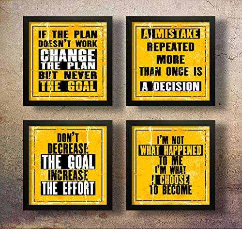 SAF Set of 4 Success achived Motivational UV Coated Home Decorative Gift Item Framed Painting 19 inch X 19 inch SAF_SET4_36(multicolor,Figures) - Image 3