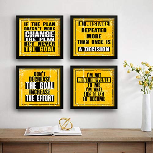 SAF Set of 4 Success achived Motivational UV Coated Home Decorative Gift Item Framed Painting 19 inch X 19 inch SAF_SET4_36(multicolor,Figures) - Image 1