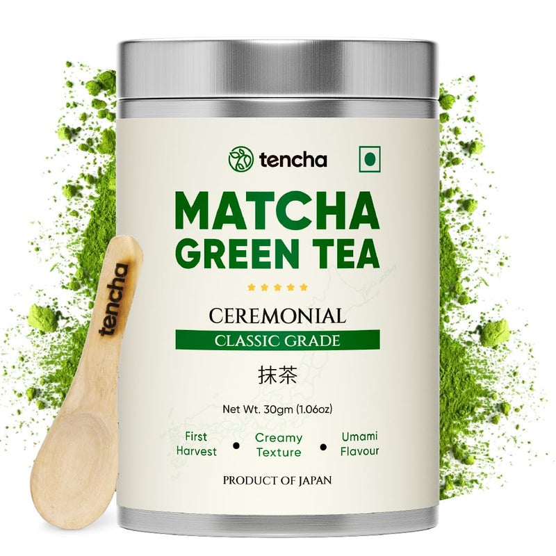 Tencha - Ceremonial Matcha Tea | 100% Pure Super Premium Grade | Japanese Matcha Green Tea Powder | Free Spoon | Vegan | Tested For Radiation | 30gms - Image 1