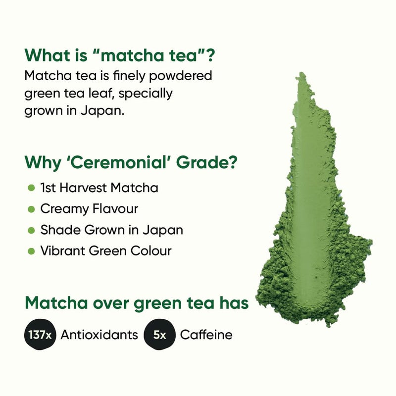 Tencha - Ceremonial Matcha Tea | 100% Pure Super Premium Grade | Japanese Matcha Green Tea Powder | Free Spoon | Vegan | Tested For Radiation | 30gms - Image 3