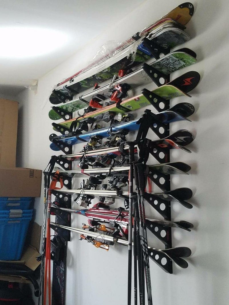 StoreYourBoard Ski Storage Multi Rack, Horizontal Wall Mount, Skis and Poles Holder - Image 4