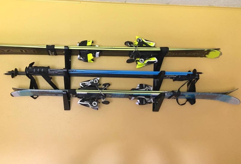 StoreYourBoard Ski Storage Multi Rack, Horizontal Wall Mount, Skis and Poles Holder - Image 5