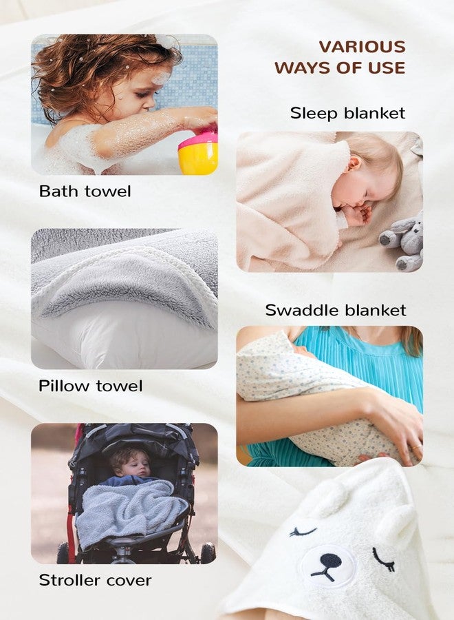 kiddook Baby Bath Towel,2 Pack Hooded Babie Towels for Newborn,Infant,Toddler,Ultra Absorbent Soft (White Bear+Pink cat) - Image 5