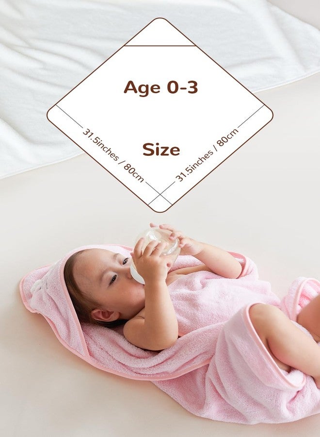 kiddook Baby Bath Towel,2 Pack Hooded Babie Towels for Newborn,Infant,Toddler,Ultra Absorbent Soft (White Bear+Pink cat) - Image 3