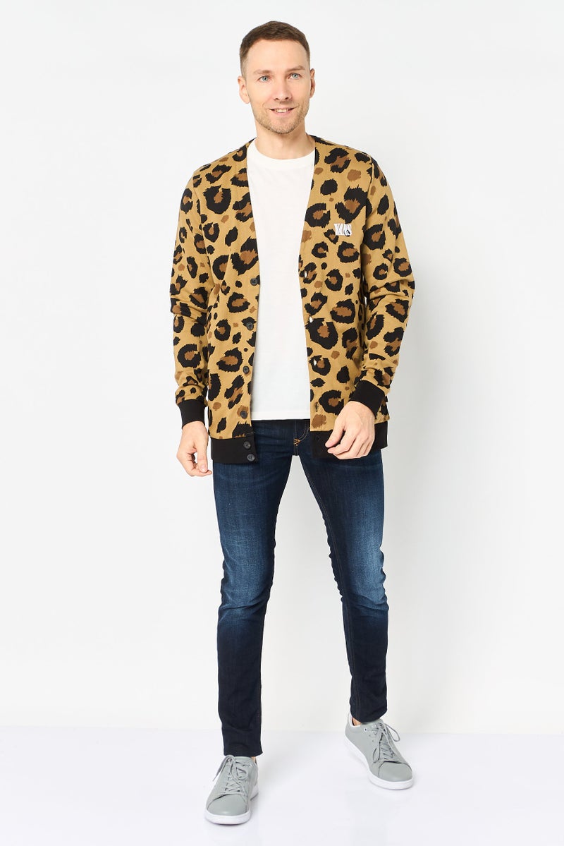 VANS Men V Neck Embroidered Logo Cardigan, Multicolor - Image 2