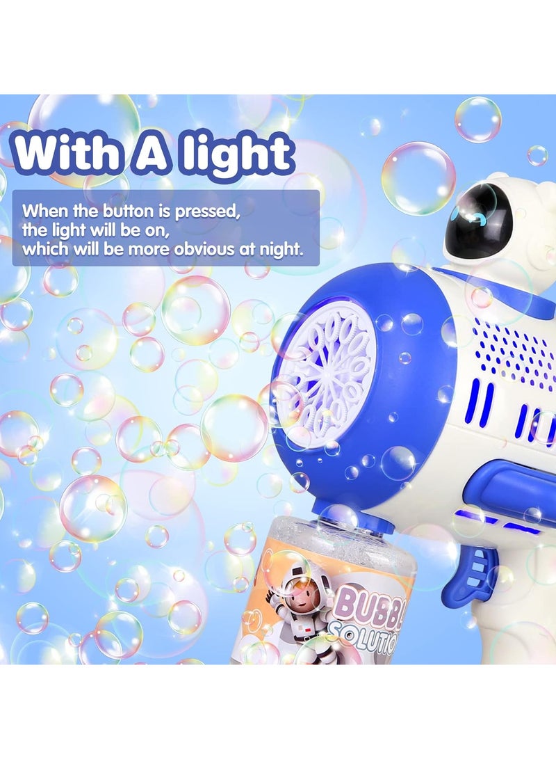 Bubble Gun For Kids, Bubble Machine with 80 ml Bubble Solution, Lights, Toy for Outdoor Gift for Kid (Blue) - Image 2