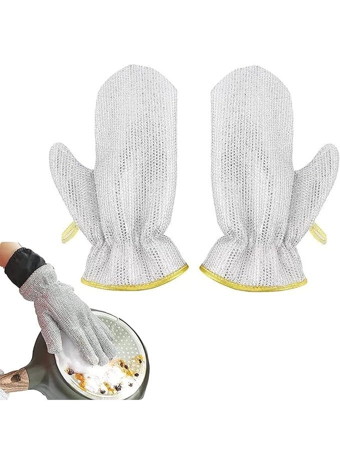 4 PCS Wire Dishwashing Gloves for Kitchen Strong Cleaning Efficiency, Thermal Insulation and Safety from Heat and Water Damage.Reusable Kitchen Gloves for All Your Dishwashing Needs. - Image 4