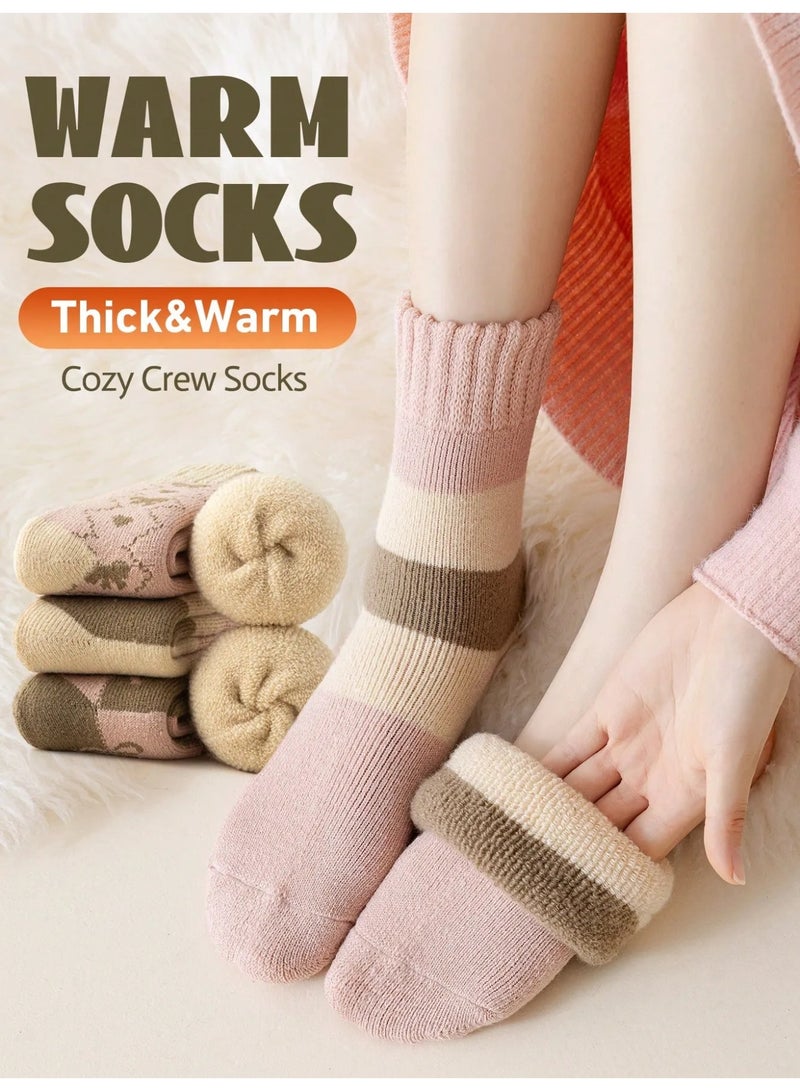 Women’s Thermal Winter Socks Set of 4 Pairs – Assorted Long Padded Socks Made from Ultra-Soft Fabric, Providing Excellent Warmth During Cold Winter Days, Size 36–39 - Image 3