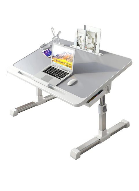 Laptop Desk for Bed, Adjustable Laptop Bed Tray Table, Portable Lap Desks with USB Cooling Fan and Foldable Legs, Computer Tray Laptop Stand for Sofa Couch Floor (Grey)