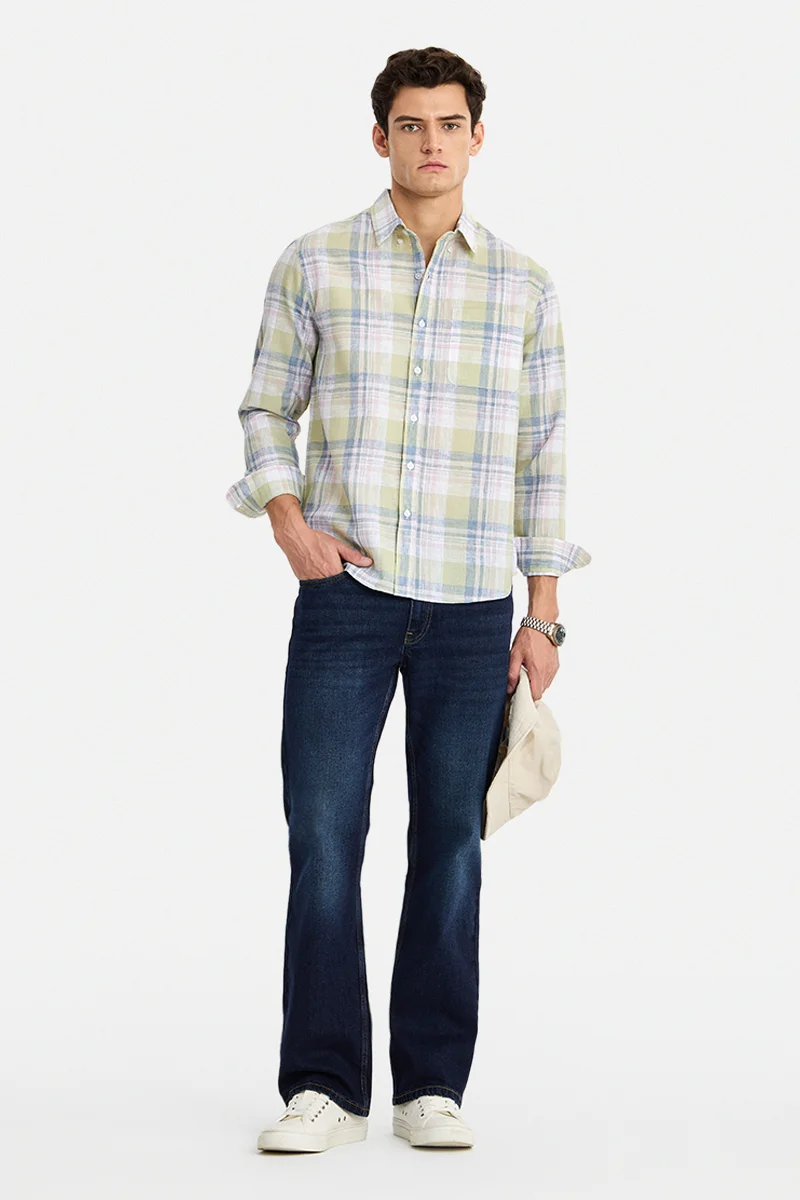 SNITCH Indigo Solid Flared Fit Casual Jeans