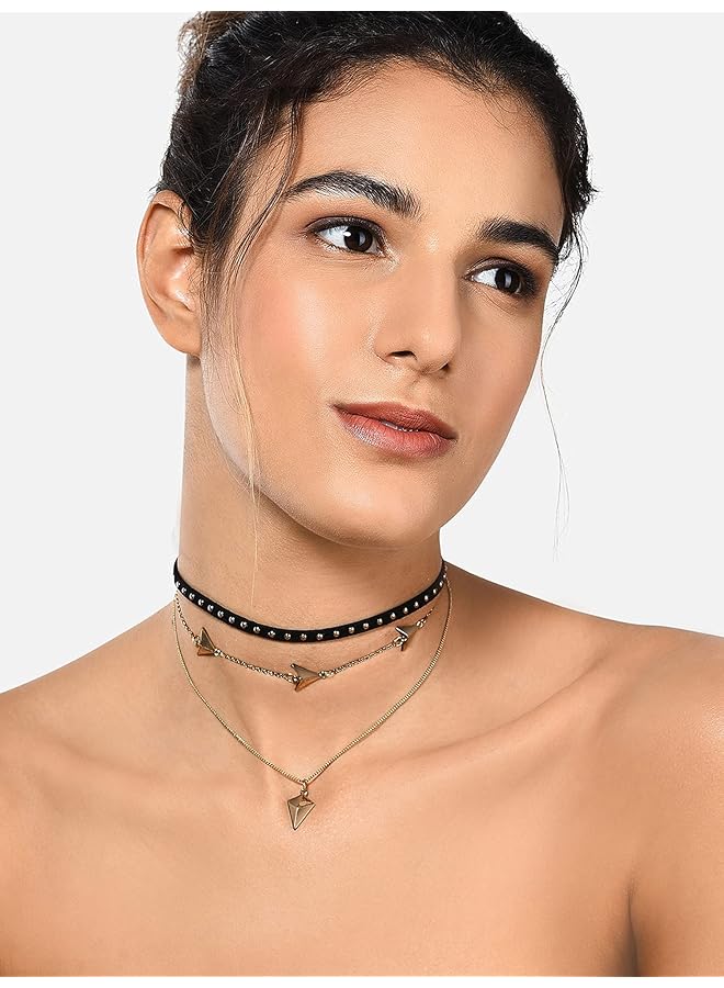 إيروريكس مجموعة من 3 قلادات عصرية باللونين الذهبي والأسود Zpfk10590 - Image 4