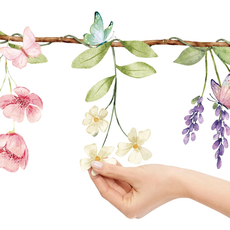 NatNarr 2 Pcs Wildflower Garland, Wildflower Party Decorations Reusable Garden Flower Banner for Baby Shower Birthday Spring Supplies Fresh Off the Market Bridal Shower Girl Party - Image 3