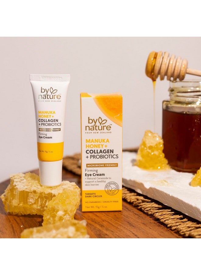 باي نيتشر كريم العين من باي نيتشر - عسل مانوكا، كولاجين، وبروبيوتيك - كريم مرطب لمنطقة تحت العين للهالات السوداء - منتجات العناية بالبشرة من نيوزيلندا - 0.5 أونصة - Image 2