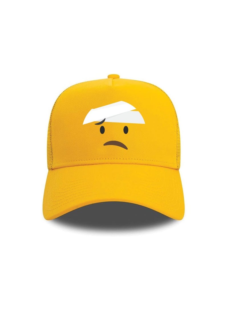 PRINTSHOP4ME Kids Yellow Smiley Face Mesh Cap With Adjustable Plastic Closure–Unisex Baseball Hat For Boys And Girls–Perfect For Outdoor Activities,Sports - Image 3