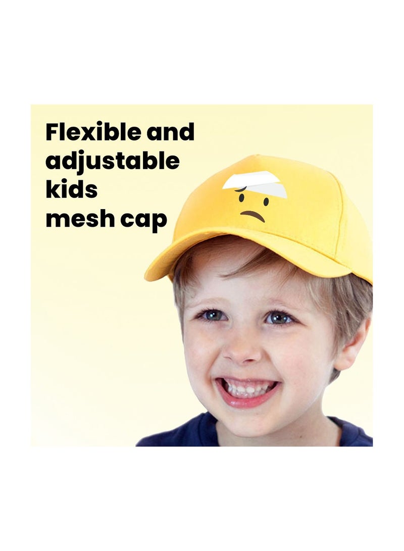 PRINTSHOP4ME Kids Yellow Smiley Face Mesh Cap With Adjustable Plastic Closure–Unisex Baseball Hat For Boys And Girls–Perfect For Outdoor Activities,Sports - Image 4