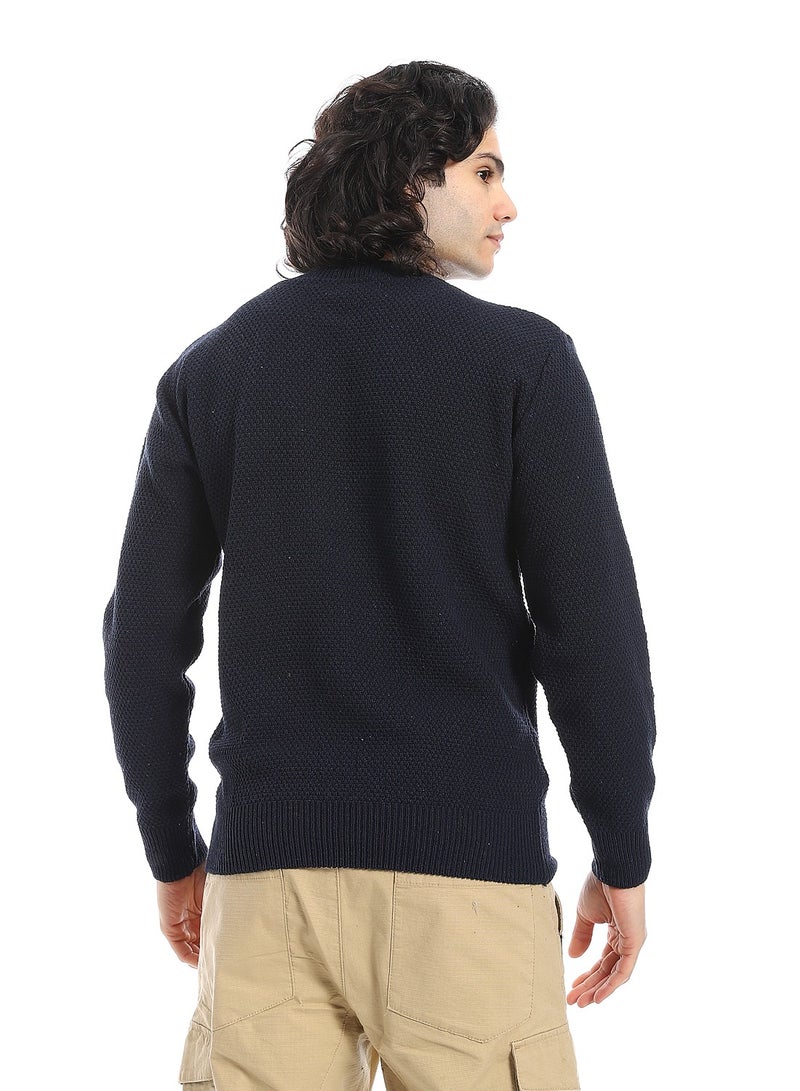 Andora Premium Knitted Pullover_Navy - Image 3