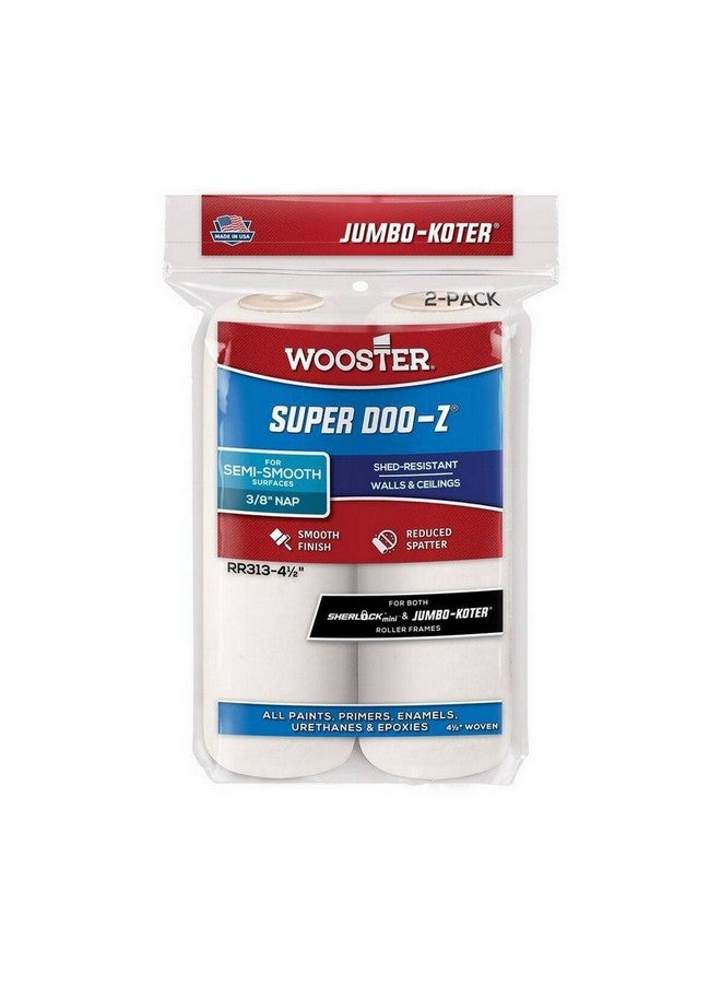 Wooster 2-Piece Jumbo Koter Super Doo-Z Paint Roller Cover White 4.5 x 3/8 Inch 0RR3130044 - Image 1
