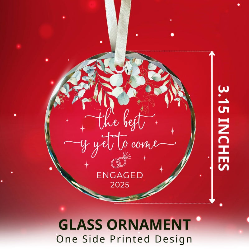 SUCHAGIFT Engagement Gifts for Couples - Gifts for Newly Engaged Couples - Engagement Gift - Happy Engagement Gifts for Her  Bride to Be - Just Engaged Gifts for Her  Friends - Glass Engagement Ornament 2025 - Image 2