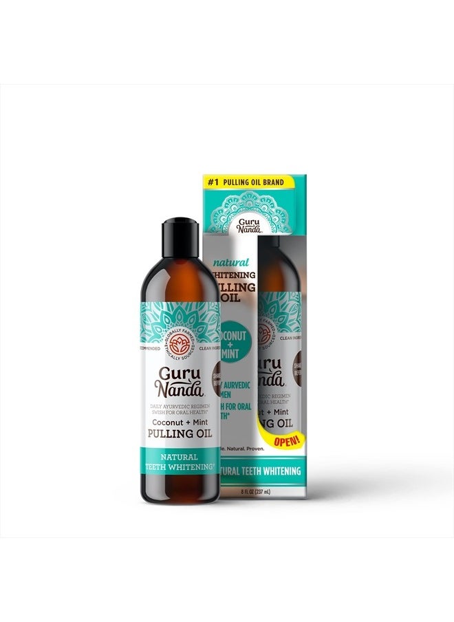 GuruNanda Old GuruNanda Whitening Pulling Oil & Dental Kit, Ayurvedic Blend of Coconut Oil & Pure Peppermint Essential Oil. Natural TeethWhitening Oral Rinse, Helps Bad Breath, Healthy Gums (8 fl. oz. x 2)  - Image 1