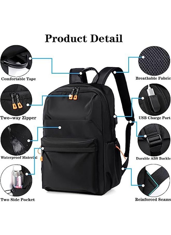 Captaintech Laptop Backpack for Men Women, Water Resistant Travel Bag with USB Charging Port, Business Slim Durable College School Bookbag Fits 15.6 Inch Notebook  - Image 2