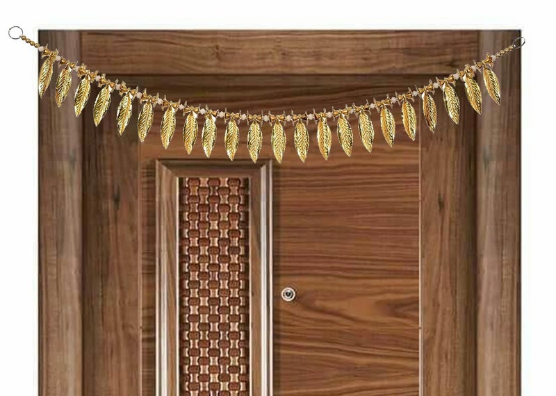 SESONBY Golden Leaves Home Decoration Latest Hanging Toran Main Door Garlands Handmade Bandhanwar Door Entrance Hanging HomeTraditional Wall Decor Diwali Decoration Diwali Gift - Image 1