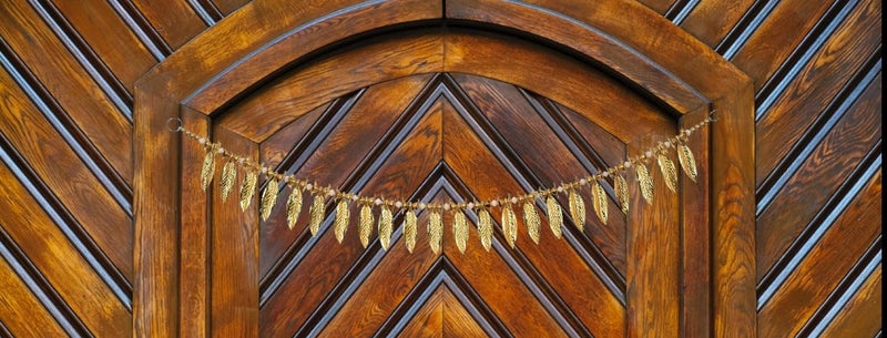 SESONBY Golden Leaves Home Decoration Latest Hanging Toran Main Door Garlands Handmade Bandhanwar Door Entrance Hanging HomeTraditional Wall Decor Diwali Decoration Diwali Gift - Image 3