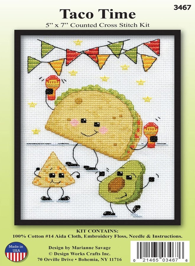 DesignWorks Ink Design Works Crafts Taco Time Counted Cross Stitch Kit - Image 2