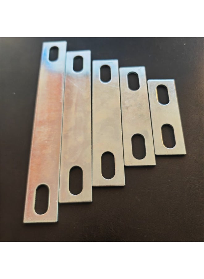 Carbon Steel Galvanized U-bolt Baffle U-shaped Saddle Card Double-hole Backing Plate Baffle Card Galvanized Backing Plate Available-Color:11*85*3 (5 Pieces)  - Image 2