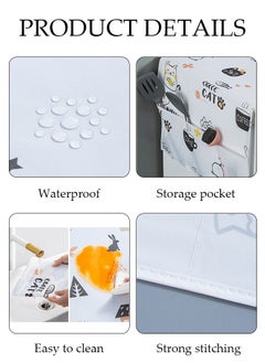 Generic Fridge Dust Cover Washer And Dryer Top Cover Refrigerator Dust Proof Cover with Storage Pockets with Side Storage Pockets Waterproof Multi-Purpose Top Covers  - Image 2